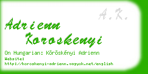 adrienn koroskenyi business card